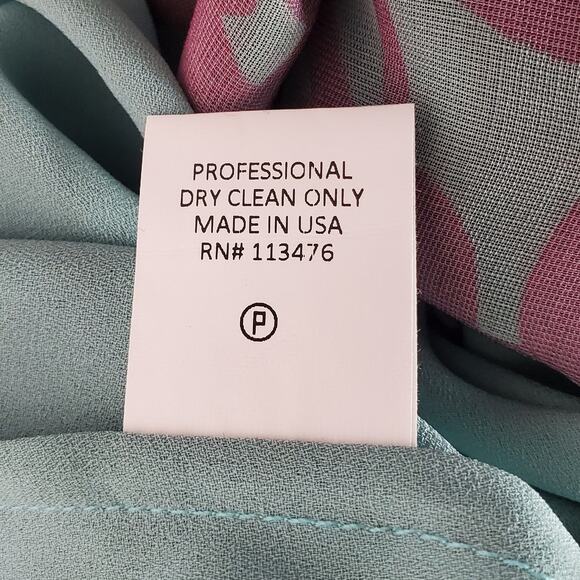 Yigal Azrouel Y2K Silk Blend Slip Dress 6 Elegant Teal w/ Plum Velvet Floral NWT - Picture 11 of 16